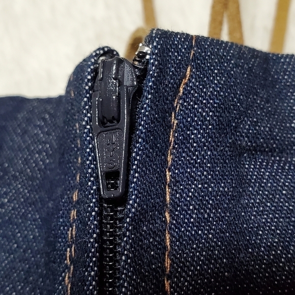 RARE Vintage 1970s Beware High Rise Leather Tie-Waist Wide Leg Stretchy Jeans - Picture 10 of 12